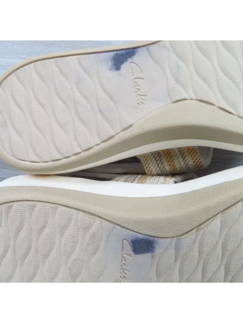 Clarks Arla Stroll Shoes Womens Size 9.5 Beige Combi Strappy Slingback Sandal